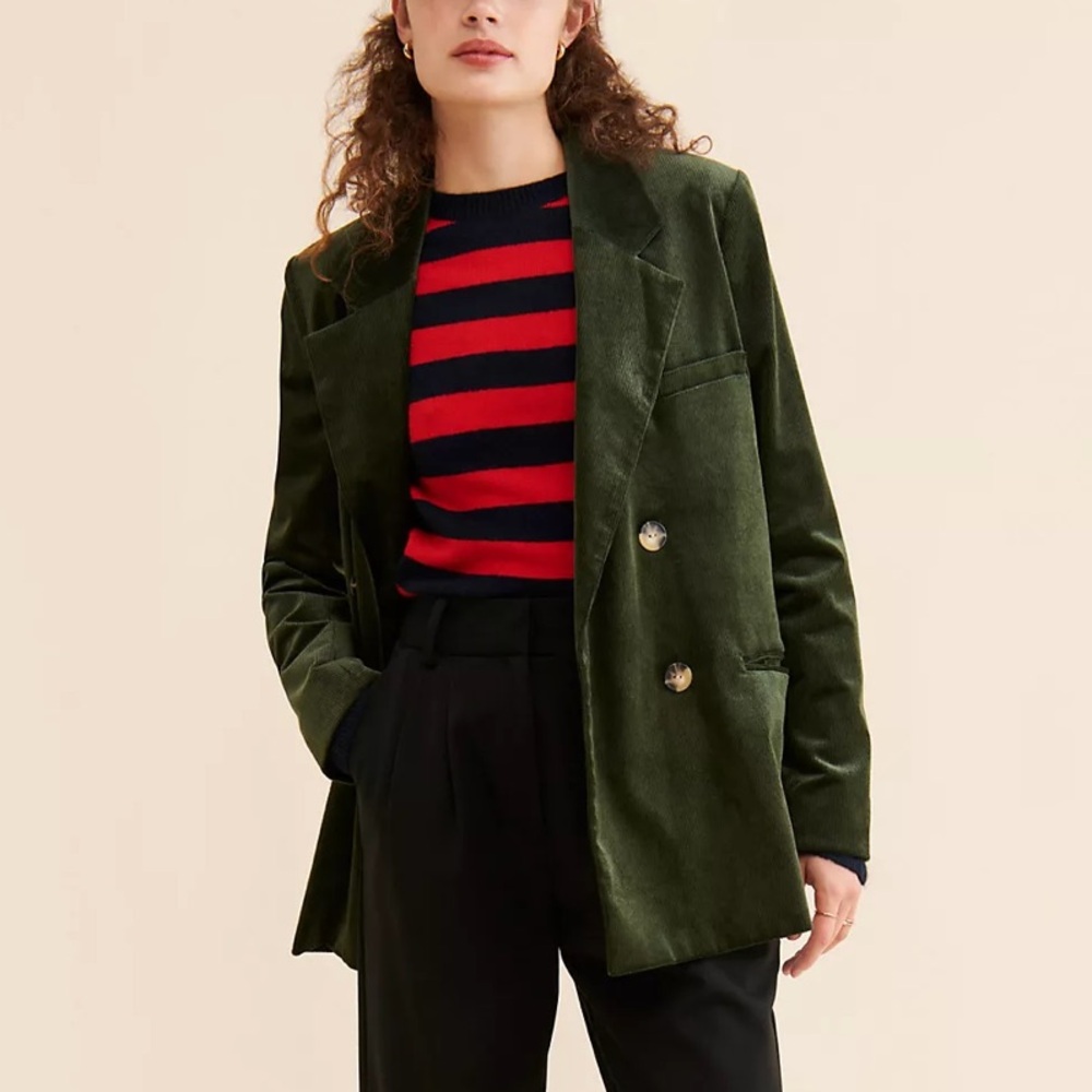 Maeve Corduroy Double-Breasted Blazer